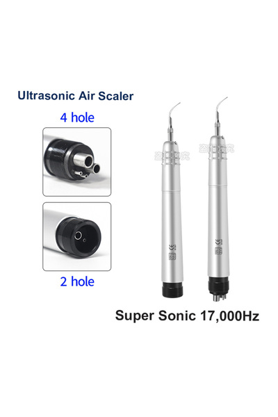 choice2 2 holes Dental Ultrasonic Air Scaler With 3 Tips Teeth Cleaning 2/4 H...
