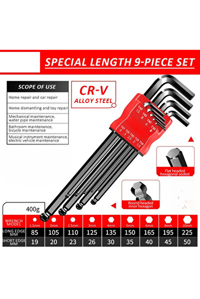 Choice4 JP-1088 hei Allen Key Set，Allen Hex Wrench Screwdriver Set With Sleev...