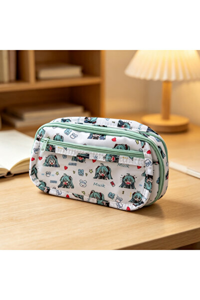 Miniso حقيبة أقلام رصاص هاتسون ميكو من بانداي، قطعة واحدة، حقيبة أدوات مكتبية...