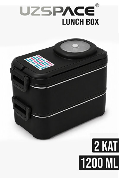 Uzspace 1200 ML İki Kat Dört Bölme Paslanmaz Çelik Lunch Box Yeni Nesil Sefer...