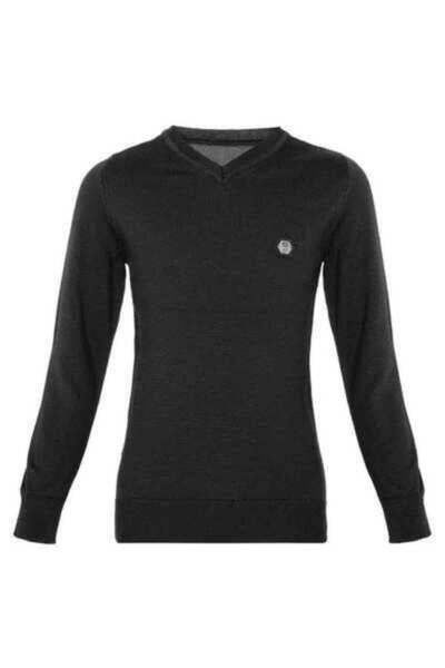 Cipo&Baxx Bp102 V-Neck Black Children's Sweater