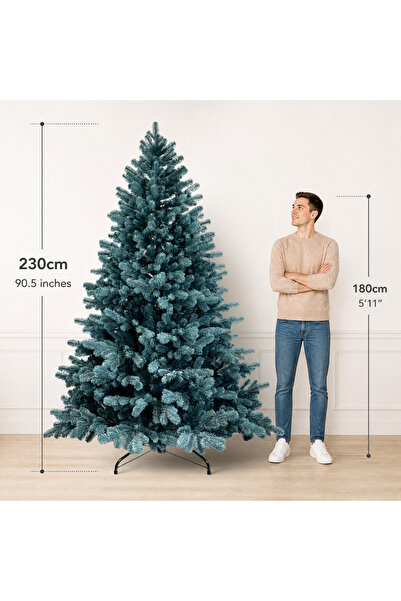 ChristmasExpress Brad artificial ELIT NOBIL blue, 230cm, 100% ramuri turnate