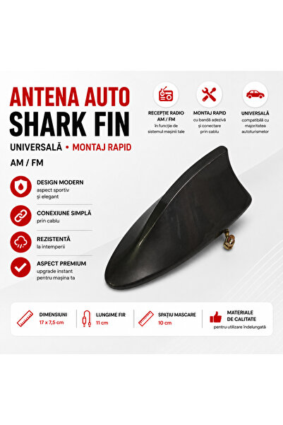 PARADOX SINCE 1992 Antena auto tip shark fin universala coada rechin radio AM...