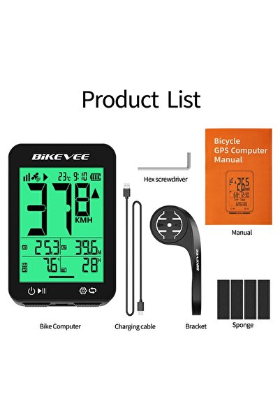 Choice1 BKV-3101GN-B Bike Computer GPS Wireless Digital Cycling Computer Smar...