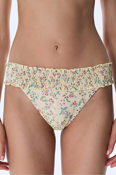 Penti Sonya Gathered Floral Mid-Waist Bikini Bottom