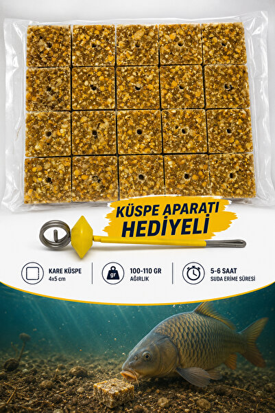 sr sazanrig Sazan Balık avı Kare mısır küspesi 100 gr (20 adet)