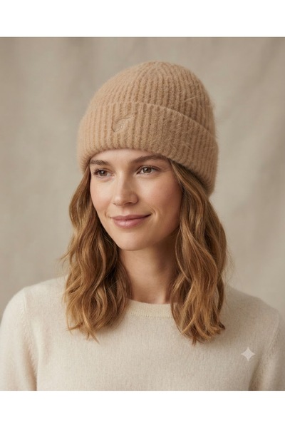 Fonem Unisex Pyramid Beanie Fo 2718 Salmon - Soft Textured, Plain Patterned, ...