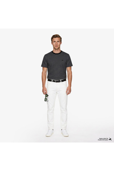 Lacoste Erkek Slim Fit Krem Jean Pantolon