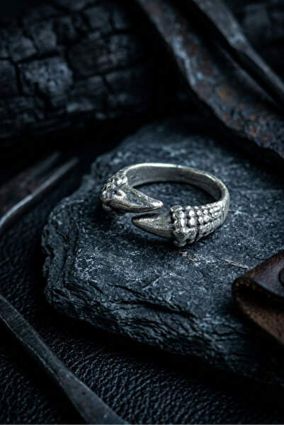 Begondio 2 Prong Claw Special Design Masculine Adjustable Men's Ring