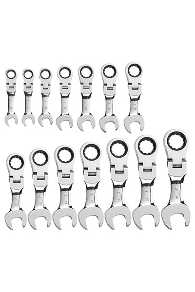 choice2 10mm Mini Short Handle Ratchet Wrench with Movable Head, Quick Dual-p...