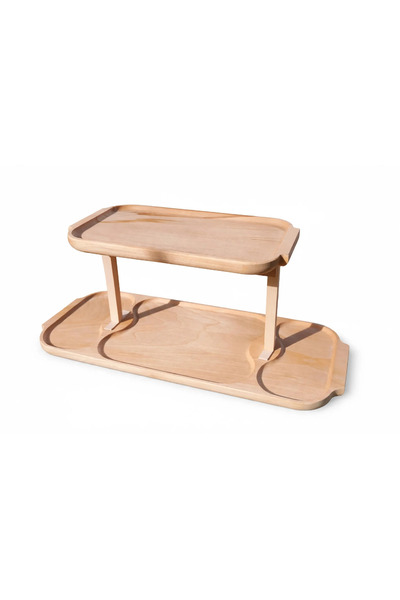 ArtKer Platou din lemn cu 2 niveluri, Multifunctional