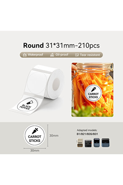 choice2 Round 3131 Niimbot Thermal Label 20-50mm Width Round/White/Color Adhe...