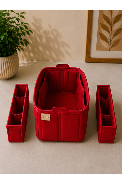 Ingora Wintage Çantai İçi Organizer ⭐⭐⭐⭐⭐ 27x15x12 Kırmızı 2 Özel Tasarım