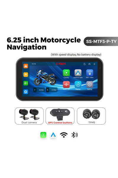 Choice3 SS-MTF3-P-TY Portable 6.25 inch IP67 Waterproof Motorcycle GPS Naviga...