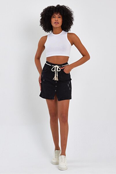 ALEXANDERGARDI Special Collection Denim Skirt with Button Detail (Ag-2010G)