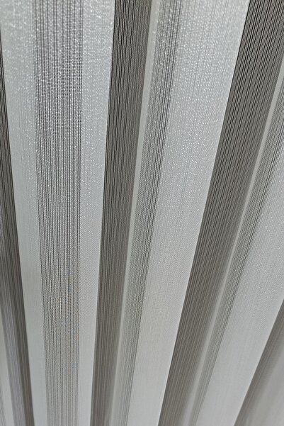 ilora home Fine Striped Modern Tulle Curtain - No Ironing Required 1/3 Folded