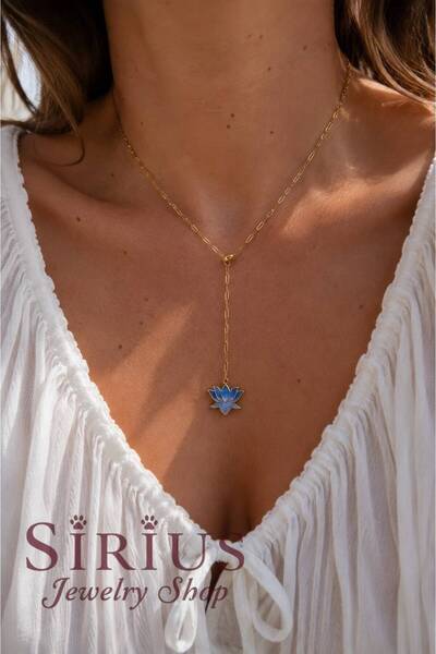 sirius jewelry 316L Çelik Lotus Y Kolye