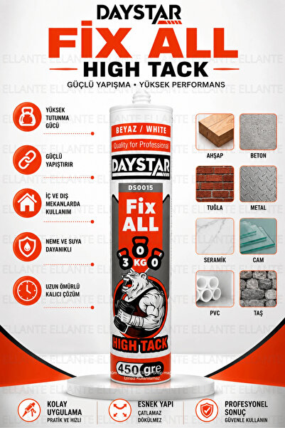 ellante 450 Gram Beyaz High Tack Güçlü Yapıştırıcı – Süper Yüksek Tutunma, Ko...