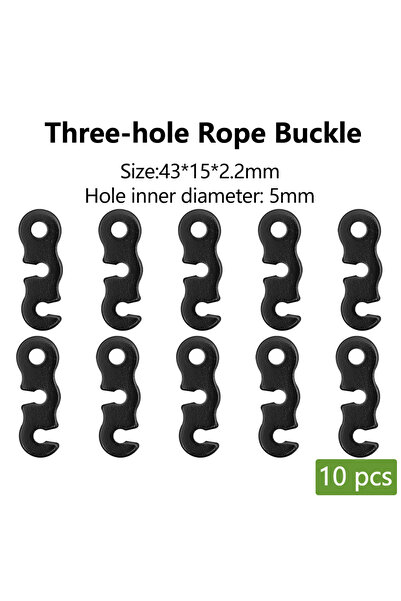 Choice Black 10pcs 5/10pcs Adjustable Tent Rope Buckle Aluminum S-type Wind C...