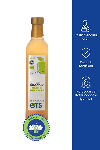OTS Organik Elma Sirkesi 500 ml (Organik Sertifikalı, Pestisit Analizli)