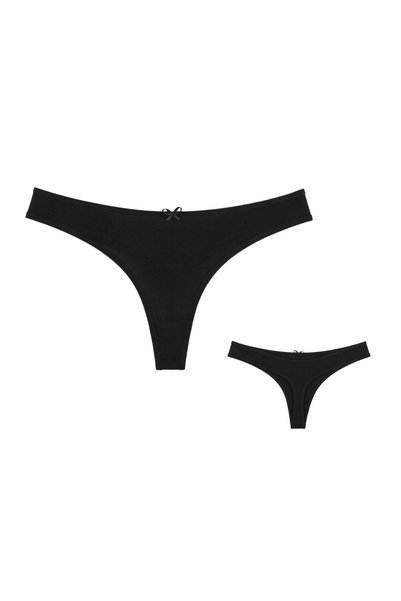 Donella Pachet de 5 tanga negre pentru femei