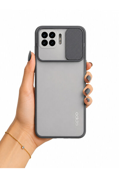 noktaks Oppo A73 Kılıf Kamera Sürgü Mat Arka Yüzey Renkli Çerçeve Lensi Kapak