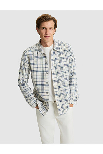 Pierre Cardin Navy Blue Classic Collar Comfort Fit Lumberjack Shirt 50316753-...