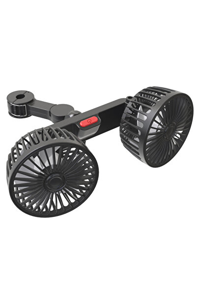 Choice1 grey Car Fan 360° 3-speed Car Seat Back Cooling Fan USB Charge Dual H...