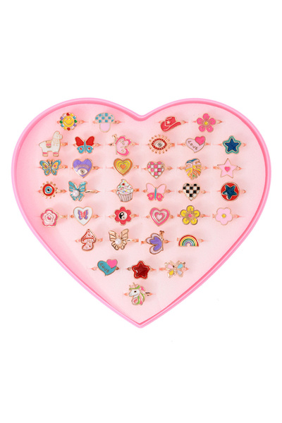Choice resizable 36pcs B1 6/12/36pcs Adjustable Rings for Girls Pretend Play ...