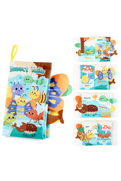 choice2 insect Baby Cloth Book Toys Cartoon Animals Tail Educational Ringed P...