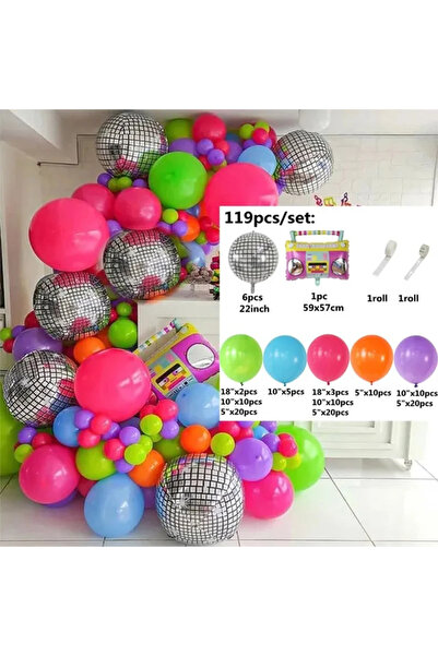 Choice as the picture as the picture 119pcs Back to 80s 90s Theme Balloon Gar...