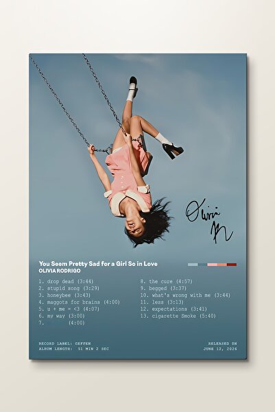 ArtPlaka Olivia Rodrigo: Albüm Listesi Metal Tablo 32x45 cm Mıknatıslı Montaj...