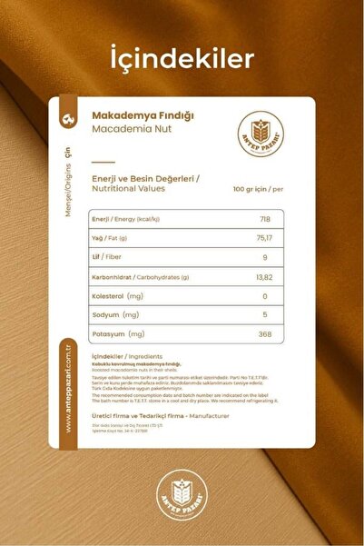Antep Pazarı Kabuklu Makademya Fındığı - Kavrulmuş - 200g