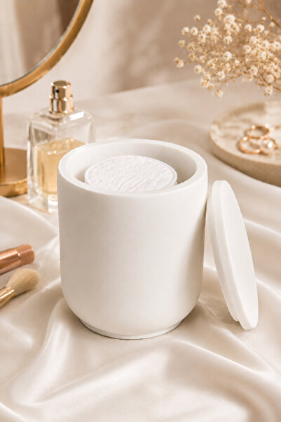betonmall Marble Patterned Concrete Cotton Box with Lid Decorative Box