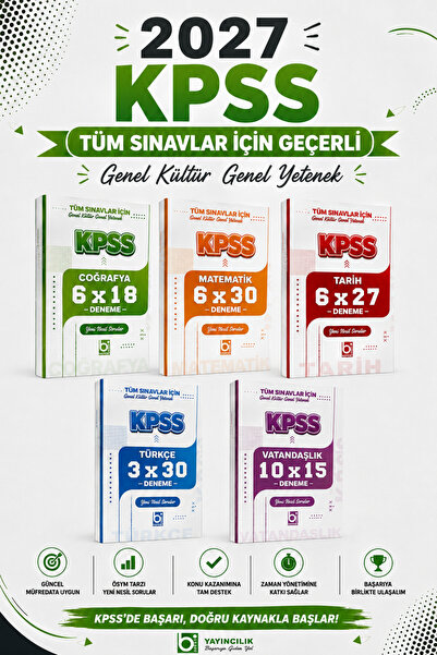 Bi bigelio 2026 KPSS Tüm Sınavlar İçin Genel Kültür Genel Yetenek Deneme Sına...