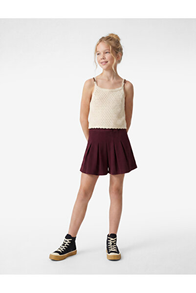Koton Crepe Scuba Fabric Pleated Mini Skirt