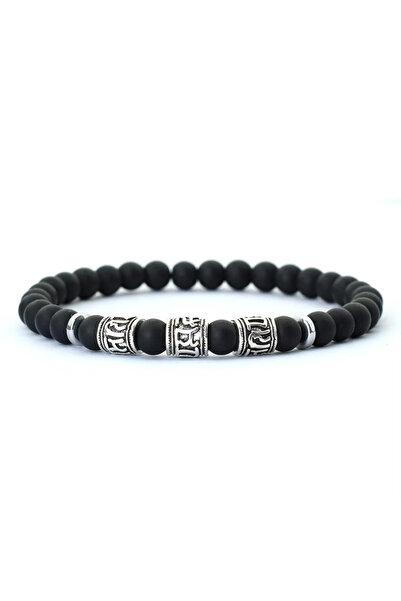 Choice matte Noter Mantra Bracelet For Men 6mm Howlite Lava Tiger Eyes Beads ...