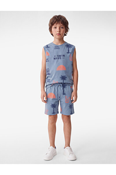 Koton Cotton Sleeveless Crew Neck Printed Singlet