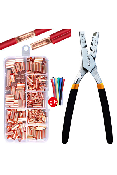 Choice1 suit 250pcs GT Copper Connecting Pipe Wire Small Copper Tube Terminal...