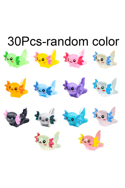 Choice Random color 30Pcs Mini Resin Axolotl Animals Tiny Axolotl Figurine fo...