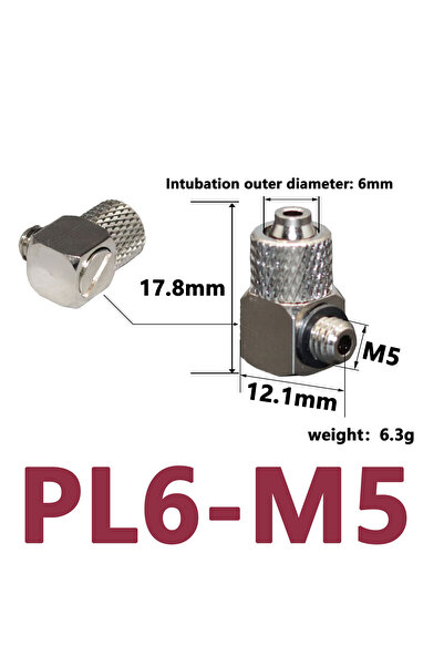 Choice3 PL6-M5 10pcs Male Thread M3 M4 M5 M6 Air Tube 3mm 4mm 6mm OD Mini Pne...