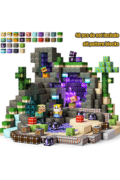 Choice 48pcs Mine Magnetic Building Blocks Mine World Magnetic Mine Explorati...