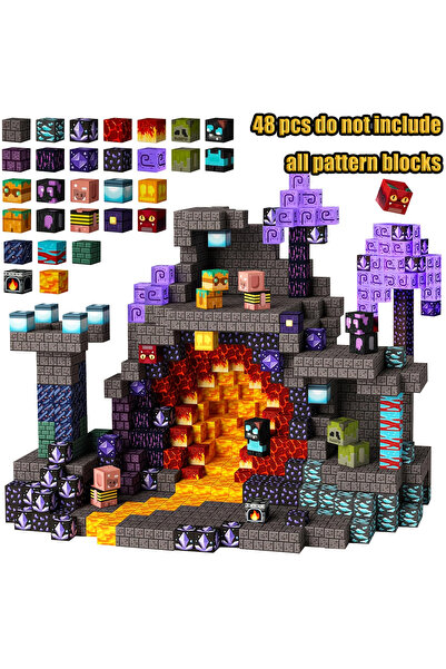 Choice 48pcs Cave Magnetic Building Blocks Mine World Magnetic Mine Explorati...