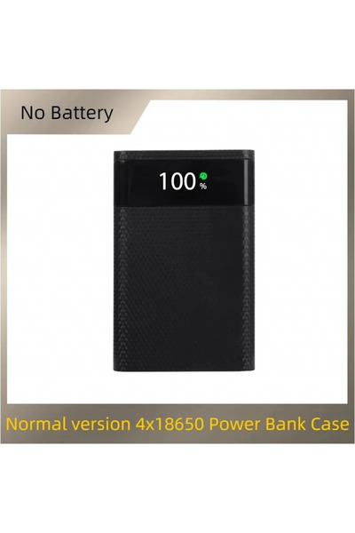 Choice3 4x18650-Black 25W Super Fast Power Bank Shell Storage Box Dual USB Mi...
