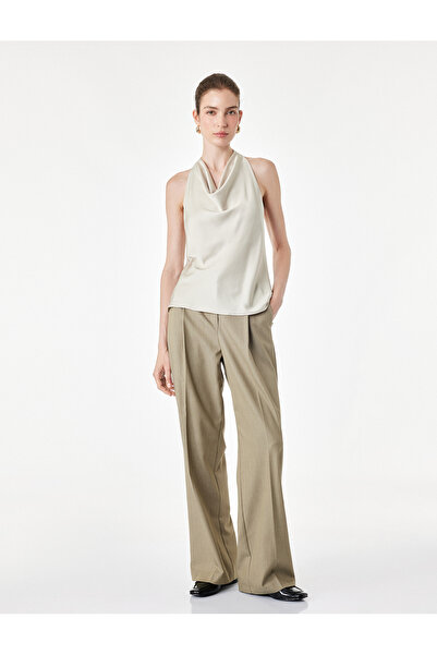 Koton Sleeveless Degaje Collar Satin Blouse