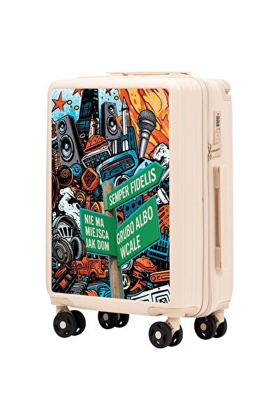 WINGS BRAND Valiză de cabină Wings ABS+ 20 " Personalizată Pih ALB MURDAR