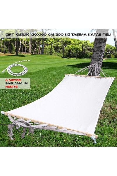 relax ipek hamak -çift Kişilik Beyaz Kumaş Hamak Piknik Kamp Bahçe Yazlık Pam...