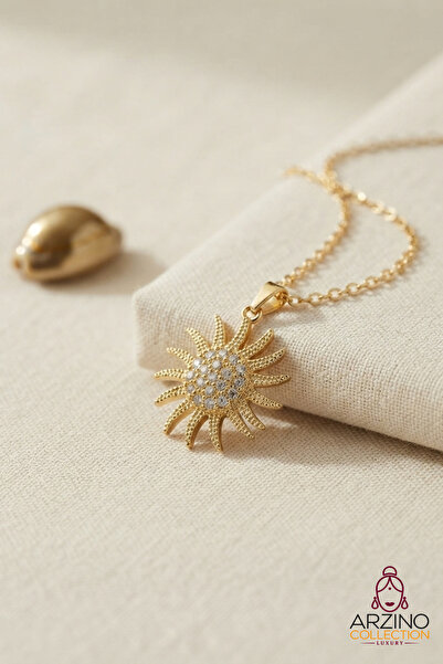 Generic Brand 316L Steel Chain Gold Color Sun Model Necklace