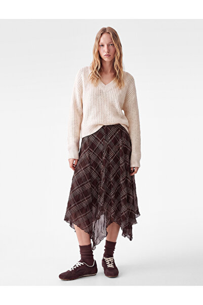 Koton Boucle V-Neck Long Sleeve Knit Sweater