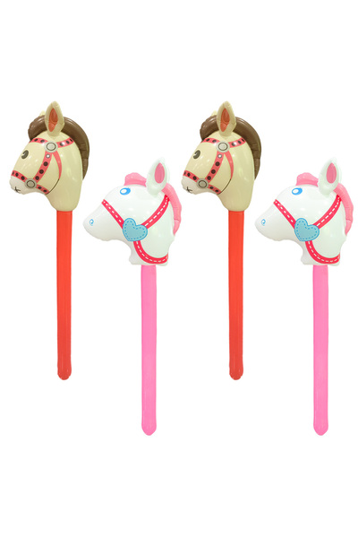 Choice Red 4pcs Inflatable Horse Head Sticks PVC Material Party Game Decorati...
